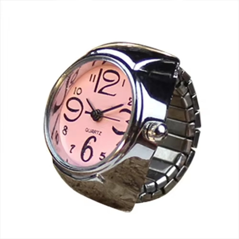 1Pcs Vintage Punk Quartz Watch Rings for Couple Women Man Hip Hop Cool Elastic Stretchy Watch Finger Rings Fashion Jewelry