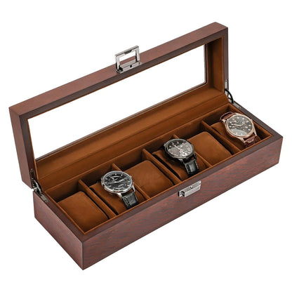 Procase Wooden Watch Box for Men 6 Slot