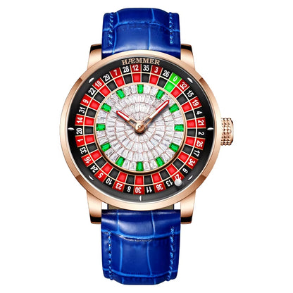 High End Design New Mechanical Watch NH35 Rotating Dial Las Vegas Roulette Desktop Theme Men'S Diamond Luminous Watch